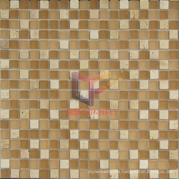 Wall and Floor Used Travertine Mix Matt Glass Mosaic (CS101)